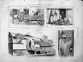 Old Antique Print 1873 Market Cart Wurzburg Marie Gate Nuremberg Antwerp 19th