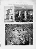 Old Antique Print 1873 Duke Edinburgh Crimea Sebastopol Cathcart Monument 19th