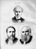 Old Antique Print 1873 Alderman Lusk Lord Mayor Sheriff Johnson Whetham 19th