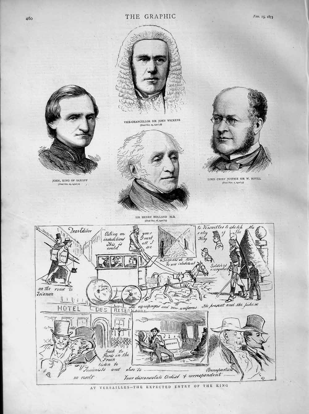 Old Antique Print 1873 Versailles France King Saxony Wickens Holland Lord 19th