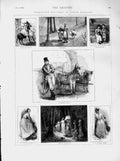Original Old Antique Print 1873 North Carolina America Wayfarers Horses Trees
