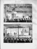 Original Old Antique Print 1873 Protestant Chapel Millbank Gaol Roman Catholic