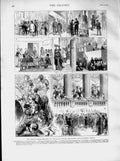 Original Old Antique Print 1873 Versailles France Lazare Railway Constitutional