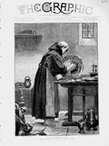 Original Old Antique Print 1873 Marks Dudley Gallery Monk Convent Working 19th