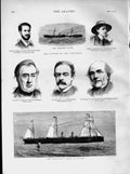 Old Antique Print 1873 Steamship Ville Havre Virginius Baring Ryan Metz 19th