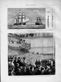 Original Old Antique Print 1873 Schomberg Ship Samuel Baker Prince Wales Royal