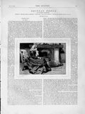 Old Antique Print 1873 Illustration Story Phineas Redux Woman Fire-Side 19th