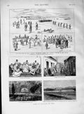Original Old Antique Print 1873 Santiago Cuba Civil War Spain Republican Siers