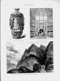 Old Antique Print 1874 Assyrian Sculpture Persia Onyx Vase Duke Brunswick 19th