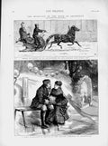 Original Old Antique Print 1874 Wedding Duke Edinburgh Petersburg Ice Skating