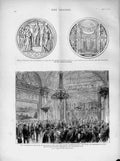 Old Antique Print 1874 Wedding Duke Edinburgh Czar Alexander Hall Medal 19th