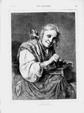 Original Old Antique Print 1874 Herr Rotter Fine Art Lady Chicken Bird Box 19th