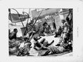 Original Old Antique Print 1874 Scene Board Ship Jellah Koffee Natives People