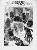 Old Antique Print 1874 Festivities Russia Ice Hills St. Petersburg Snow 19th