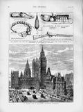 Old Antique Print 1874 St. Stephens Club Westminster Ashantee War Fantee 19th