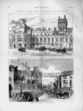 Old Antique Print 1874 Duke Edinburgh Windsor Castle Thames Street London 19th