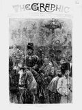 Old Antique Print 1874 Royal Family London Regent Street Snow Horse Guard 19th
