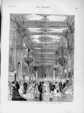 Old Antique Print 1874 Majesty Queen Grand Reception Room Windsor Castle 19th