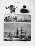 Old Antique Print 1874 Ship Victory Sarmatian Duke Wellington Kaffir Goat 19th