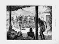 Original Old Antique Print 1874 Famine Bengal Food Distressed Village Starving
