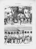 Old Antique Print 1874 Ashantee War Wolseley Cape Coast Native Government 19th