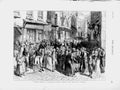 Original Old Antique Print 1874 Paris Street Scene Reign Terror France People
