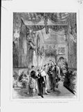 Original Old Antique Print 1874 Czar Visit London Council Chamber Guildhall