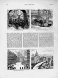 Original Old Antique Print 1874 Czar Guildhall St. Paul'S Cathedral Temple Bar