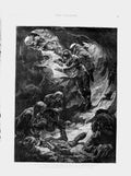 Original Old Antique Print 1874 Underground Life Breton Forest Cave People Art