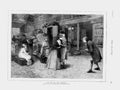 Original Old Antique Print 1874 Transport Horses Carriage Man Woman Travelling
