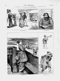 Original Old Antique Print 1874 Yachting Cruise Bay Biscay Ship Gabrielle Dick