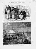 Original Old Antique Print 1874 Edinburgh Calton Hill Pojalusta Gospodin Times