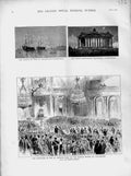Old Antique Print 1874 George'S Hall Winter Palace Petersburg Edinburgh 19th