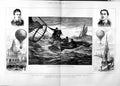 Original Old Antique Print 1874 Balloon Voyage Monsieur Madame Duruoxley Boat