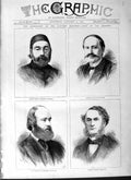 Old Antique Print 1877 Safvet Pasha Marquis Salisbury Werther Ignatieff 19th