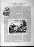 Original Old Antique Print 1877 Illustrations Story Black Spirit White Lady Man