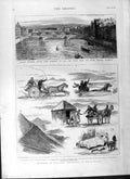 Original Old Antique Print 1877 Mail-Cart Travelling Africa Captain Boyton Pisa