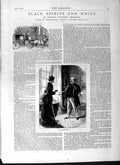 Old Antique Print 1877 Illustrations Black White Spirits Romance Man Lady 19th