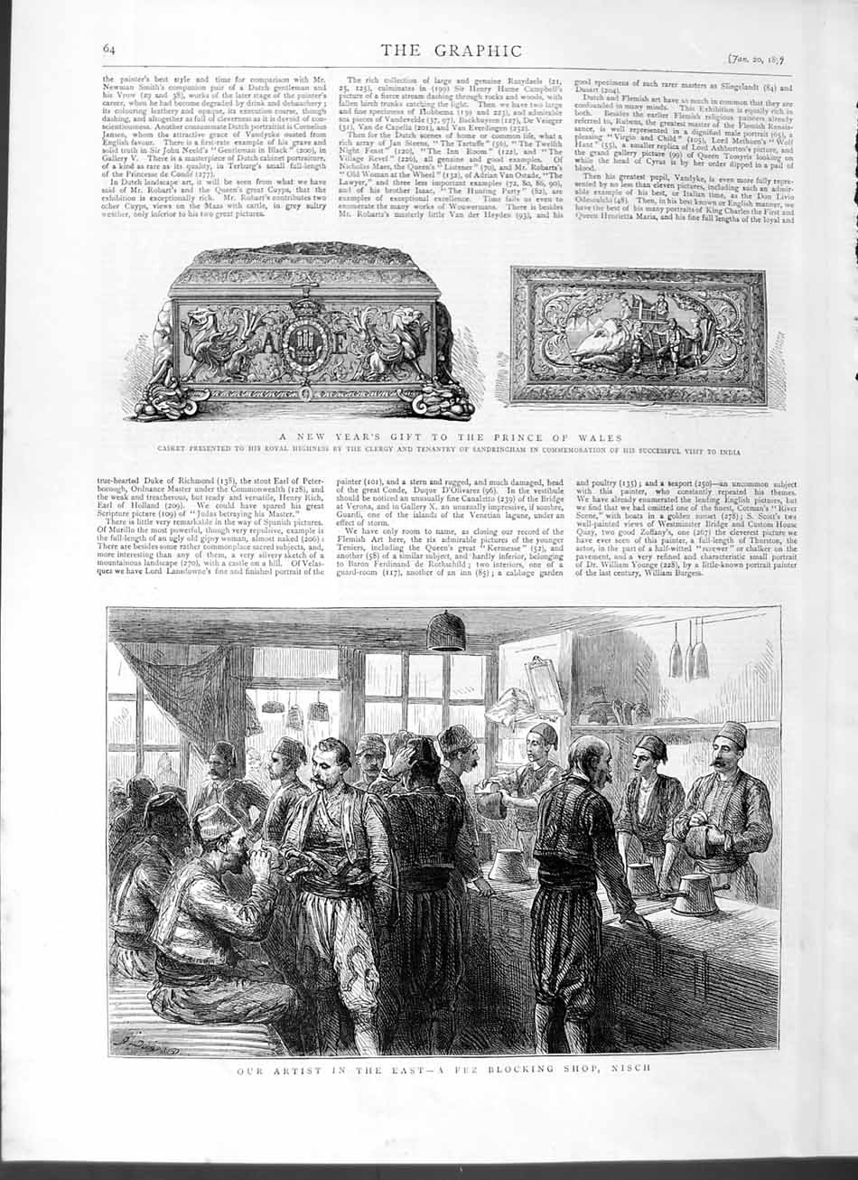 Old Antique Print 1877 Prince Wales Casket Sandringham India Shop Nisch 19th