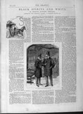 Old Antique Print 1877 Illustrations Black Spirits White Men Horse Cart 19th