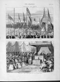 Original Old Antique Print 1877 Empress India Bombay Proclamation Bankipore