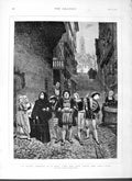 Old Antique Print 1877 Ils Allaient Dodelinant De La Teste People Singing 19th