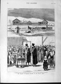 Old Antique Print 1877 Bulgaria Long Bullock Cart Archimandrite Children 19th