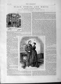 Old Antique Print 1877 Illustrations Black Spirits White Lady Man Romance 19th
