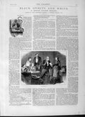Original Old Antique Print 1877 Story Black Spirits White Ladies Men Victorian