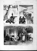 Old Antique Print 1877 War East Balkans Red Cross Bulgarian Peasant House 19th