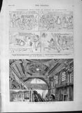 Original Old Antique Print 1877 Four Scriptural Paintings Carpenter'S Hall 19th