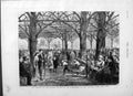 Original Old Antique Print 1877 America Central Park New York Children 19th