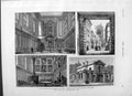 Original Old Antique Print 1877 Sale Serjeants Inn Chancery Lane Chapel Hall