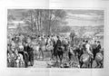 Original Old Antique Print 1877 Prince Wales Hunting Field Sport Horses Hounds